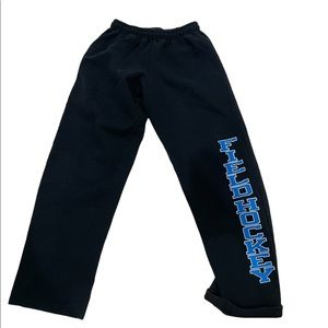 Black field hockey sweats